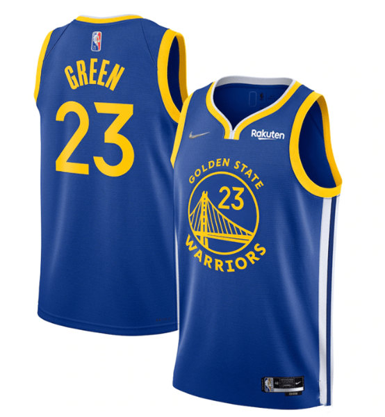 Men's Golden State Warriors #23 Draymond Green Royal 75th Anniversary Stitched Basketball Jersey