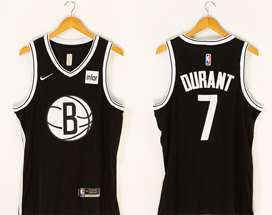 Men's Brooklyn Nets #7 Kevin Durant Black 2019 Stitched NBA Jersey