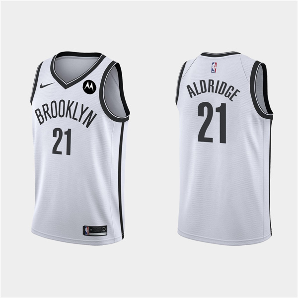 Men's Brooklyn Nets #21 LaMarcus Aldridge White NBA Stitched Jersey