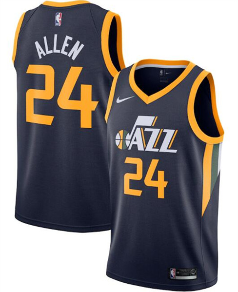 Men's Utah Jazz Navy #24 Grayson Allen Icon Edition Swingman Stitched NBA Jersey