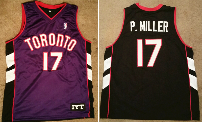 Men's Toronto Raptors White#17 P. Miller Purple Stitched NBA Jersey
