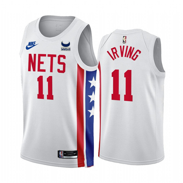 Men's Brooklyn Nets #11 Kyrie Irving 2022/23 White With Patch Classic Edition Stitched Basketball Jersey
