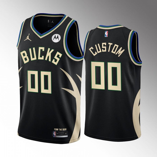 Men's Milwaukee Bucks Active Player Custom Black Stitched Basketball Jersey