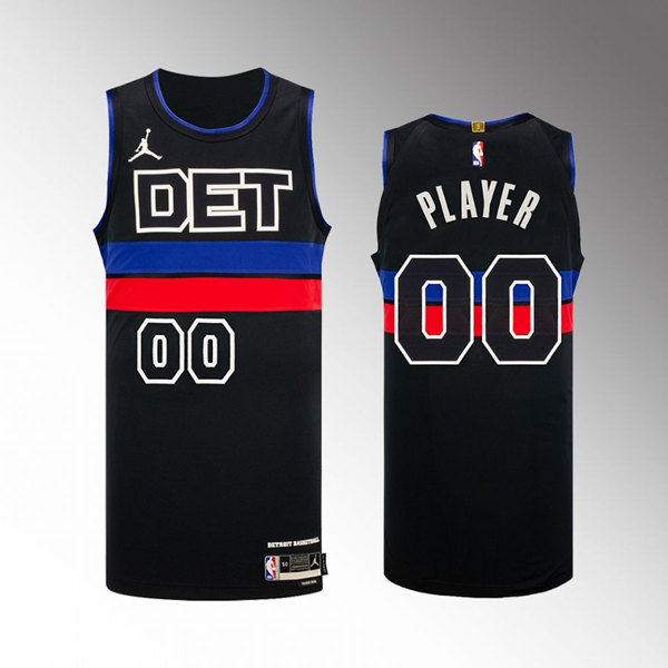 Men's Detroit Pistons Active Custom Black 2022-23 Statement Edition Stitched Stitched Jersey