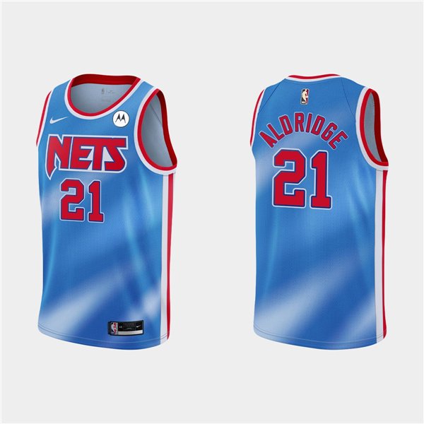 Men's Brooklyn Nets #21 LaMarcus Aldridge Blue NBA Stitched Jersey