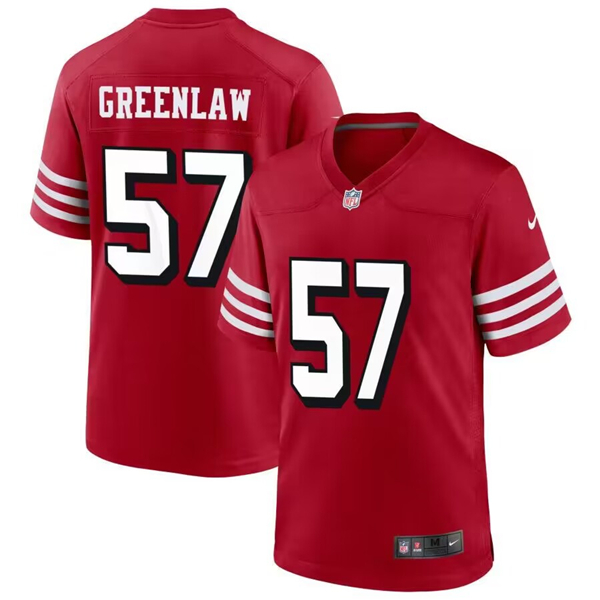 Men's San Francisco 49ers #57 Dre Greenlaw Red Football Stitched Game Jersey