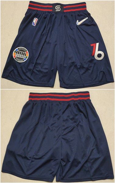 Men's Philadelphia 76ers Navy 75th Anniversary Shorts (Run Small)