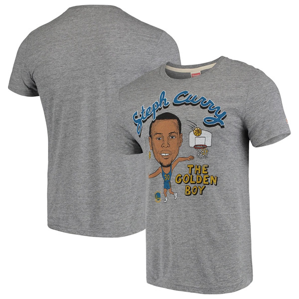 Men's Golden State Warriors Stephen Curry Gray Player Graphic Tri-Blend T-Shirt