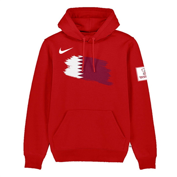 Men's Qatar FIFA World Cup Soccer Red Hoodie