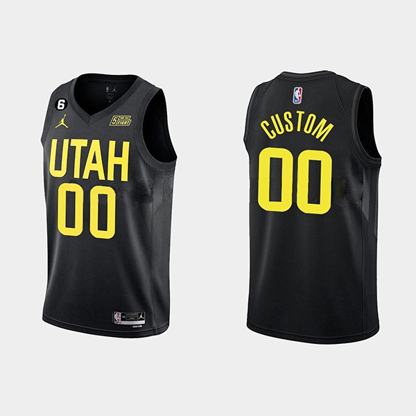 Men's Utah Jazz Active Player Custom Black 2022/23 Association Edition Stitched Basketball Jersey