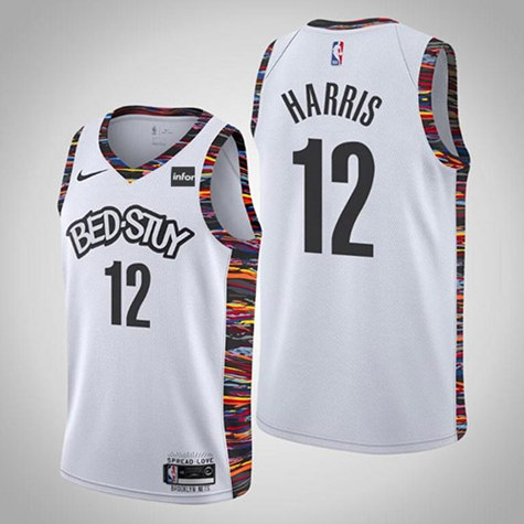 Men's Brooklyn Nets #12 Joe Harris White 2019 City Edition Stitched NBA Jersey
