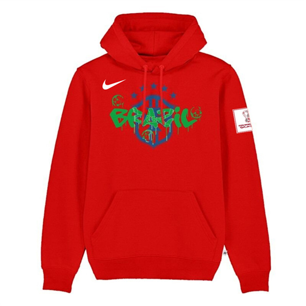Men's Brazil FIFA World Cup Soccer Red Hoodie