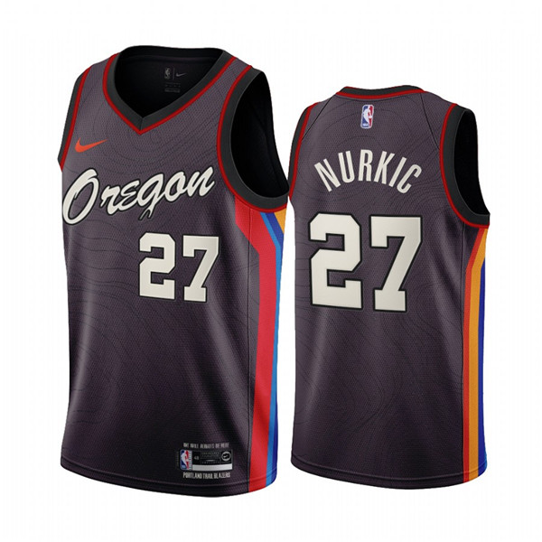 Men's Portland Trail Blazers #27 Jusuf Nurkic Chocolate City Edition 2020-21 Stitched NBA Jersey