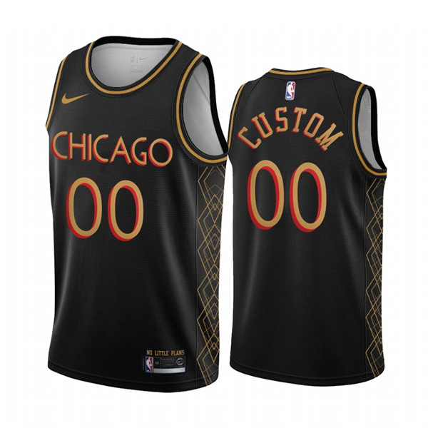 Men's Chicago Bulls Active Player Custom Black Motor City Edition 2020-21 No Little Plans Stitched NBA Jersey