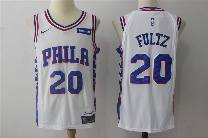 Men's Nike Philadelphia 76ers #20 Markelle Fultz White Stitched NBA Jersey