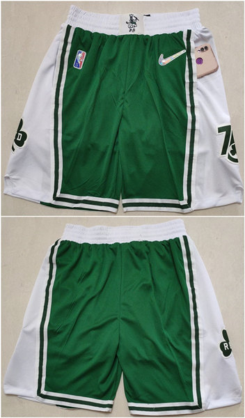 Men's Boston Celtics Green/White 75th Anniversary Shorts (Run Small ...