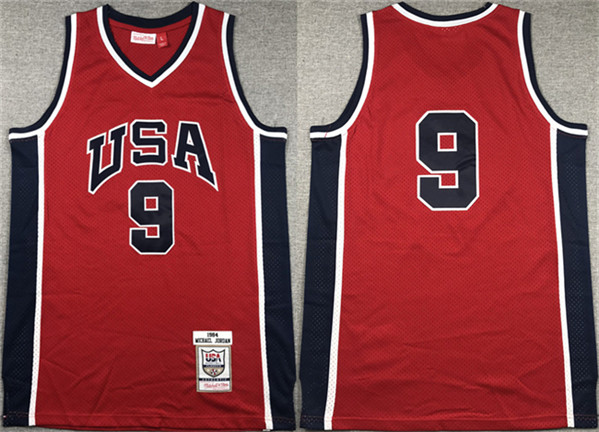 Men's USA Basketball #9 Vince Carter Red Stitched Jersey