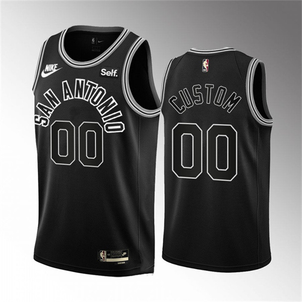 Men' San Antonio Spurs Active Custom Black 2022/23 Classic Edition Stitched Jersey