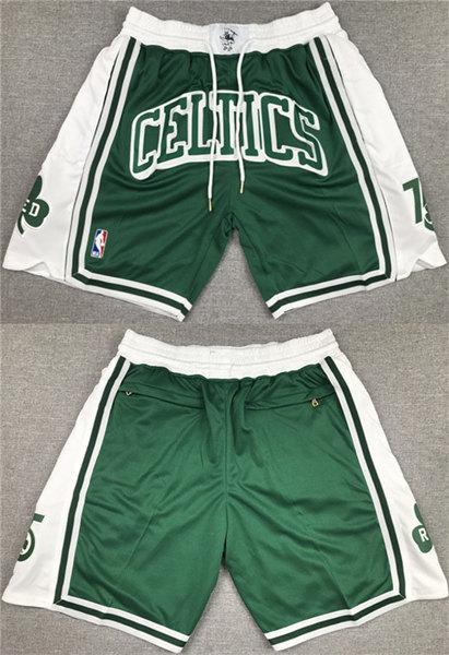 Men's Boston Celtics White/Green Shorts (Run Small)