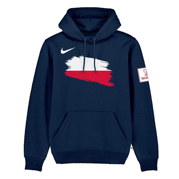 Men's Poland FIFA World Cup Soccer Navy Hoodie