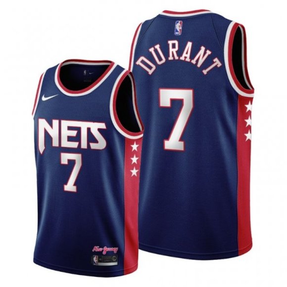 Men's Brooklyn Nets 2021/22 City Edition #7 Kevin Durant Navy Stitched Basketball Jersey