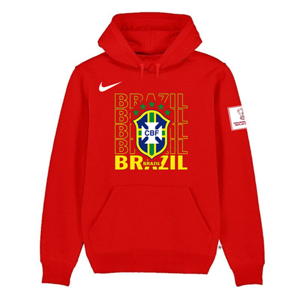 Men's Brazil FIFA World Cup Soccer Red Hoodie