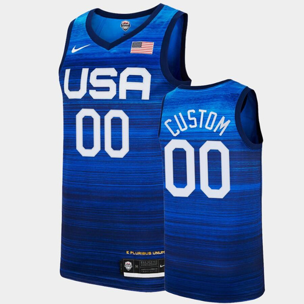 Men's USA Basketball Active Player Custom 2021 Summer Olympics Navy Limited Stitched Jersey