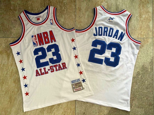 Men's Chicago Bulls #23 Michael Jordan White 1988 All star Throwback Stitched NBA Jersey