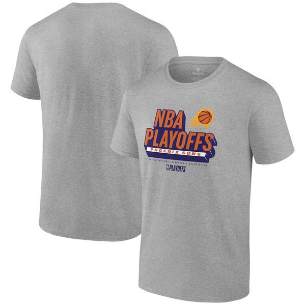 Men's Phoenix Suns Heather Gray 2024 Playoffs Defensive Stance T-Shirt