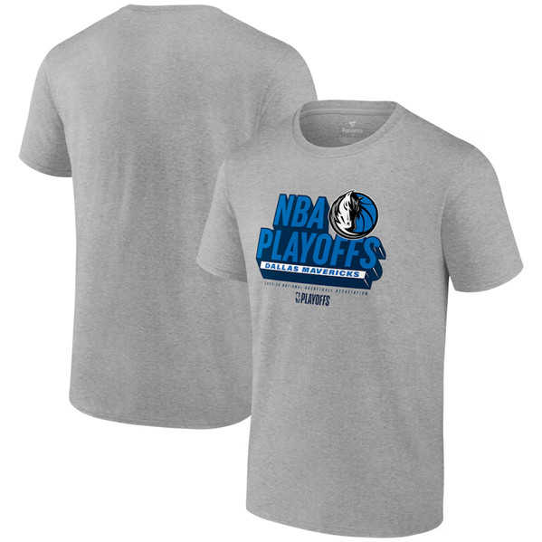 Men's Dallas Mavericks Heather Gray 2024 Playoffs Defensive Stance T-Shirt