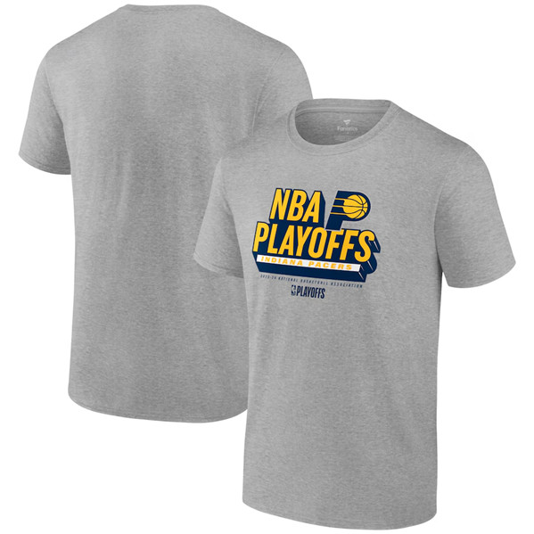 Men's Indiana Pacers Heather Gray 2024 Playoffs Defensive Stance T-Shirt