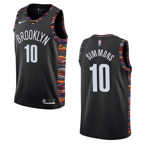 Men's Brooklyn Nets #10 Ben Simmons Black Stitched Basketball Jersey