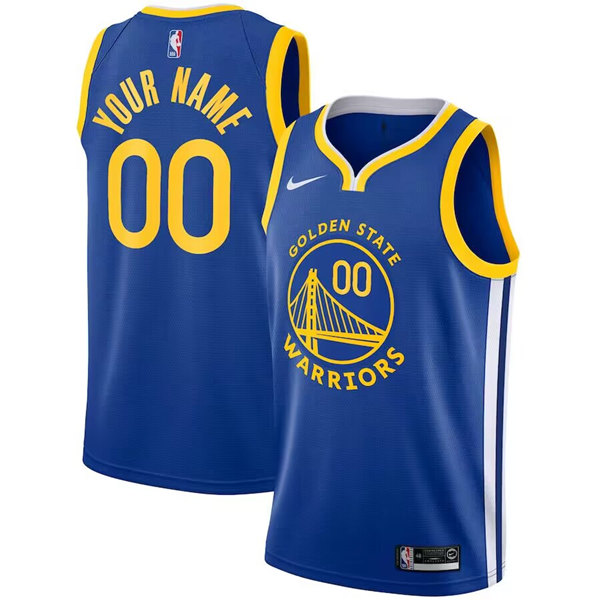 Men's Golden State Warriors Active Player Custom Royal Icon edition Swingman Stitched Basketball Jersey