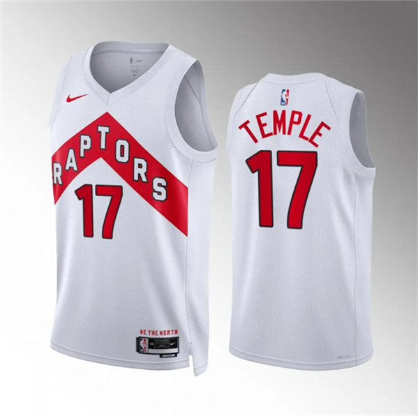 Men's Toronto Raptors #17 Garrett Temple White Association Edition Stitched Basketball Jersey