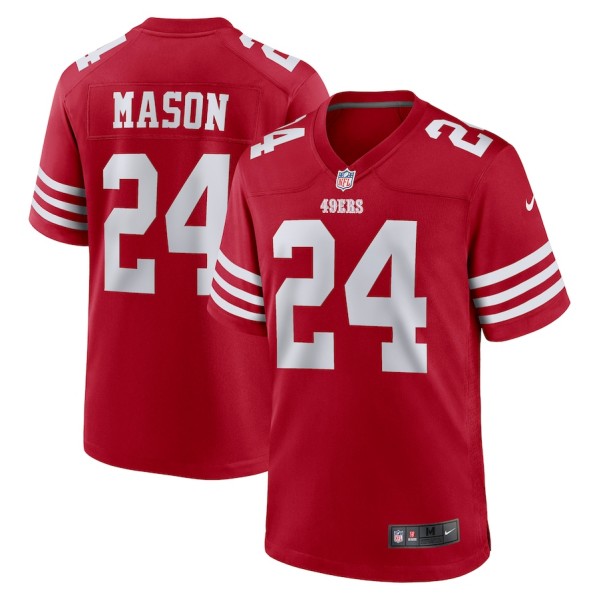 Men's San Francisco 49ers #24 Jordan Mason Red Stitched Game Jersey