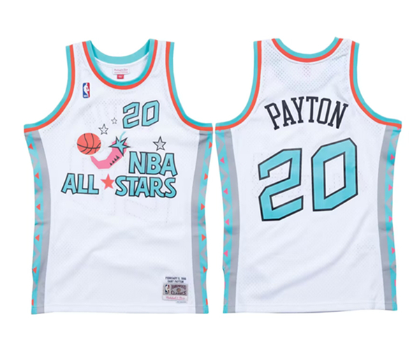Men's 1996 All-Star #20 Gary Payton White Swingman Stitched Basketball Jersey