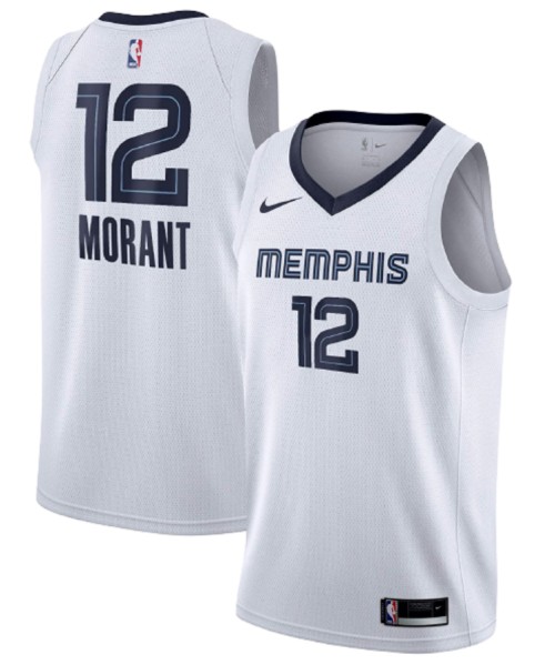 Men's Memphis Grizzlies #12 Ja Morant White Stitched Jersey