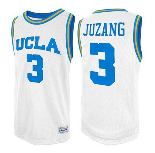 Men's UCLA #3 Johnny Juzang White Stitched Basketball Jersey