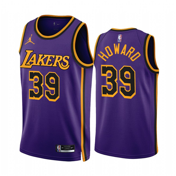 Men's Los Angeles Lakers #39 Dwight Howard 2022/23 Purple Statement Edition Stitched Basketball Jersey