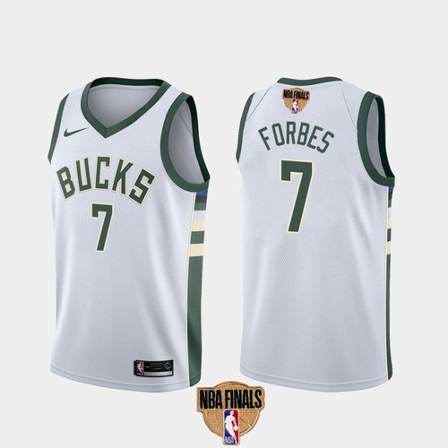 Men's Milwaukee Bucks #7 Bryn Forbes 2021 NBA Finals White Association Edition Stitched NBA Jersey