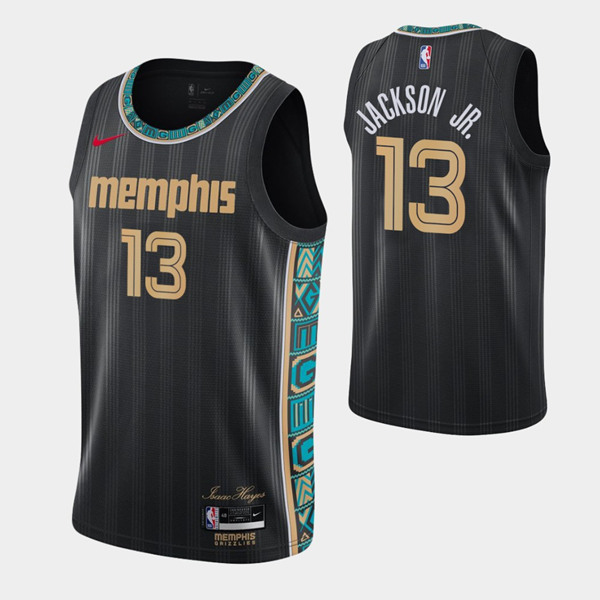 Men's Memphis Grizzlies #13 Jaren Jackson Jr. Black 2020-21 City Swingman Stitched NBA Jersey