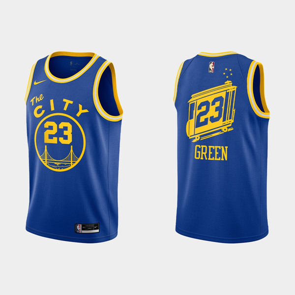 Men's Golden State Warriors #23 Draymond Green 2020-21 Hardwood Classics Blue Stitched NBA Jersey