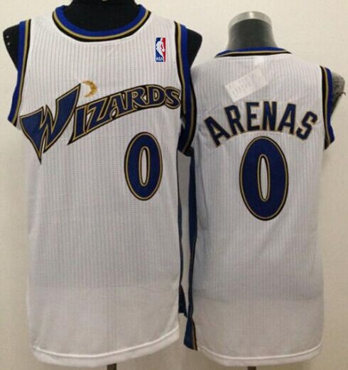 Men' Wizards #0 Gilbert Arenas With NBA Patch White Stitched Jersey