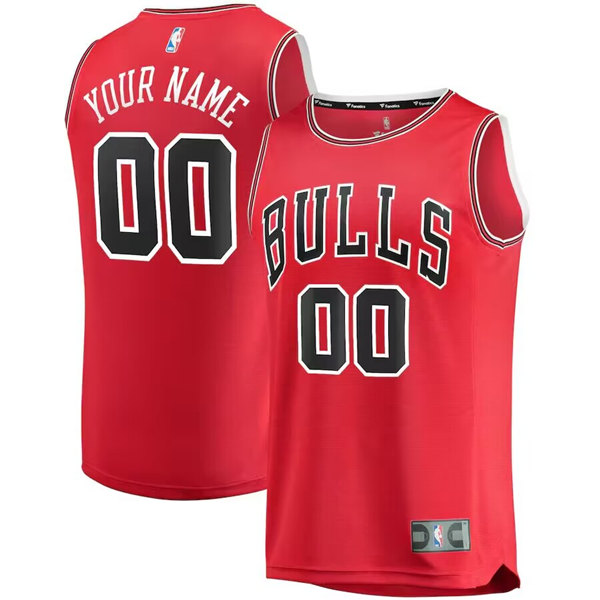 Men's Chicago Bulls Active Player Custom Red Icon Edition Stitched Jersey