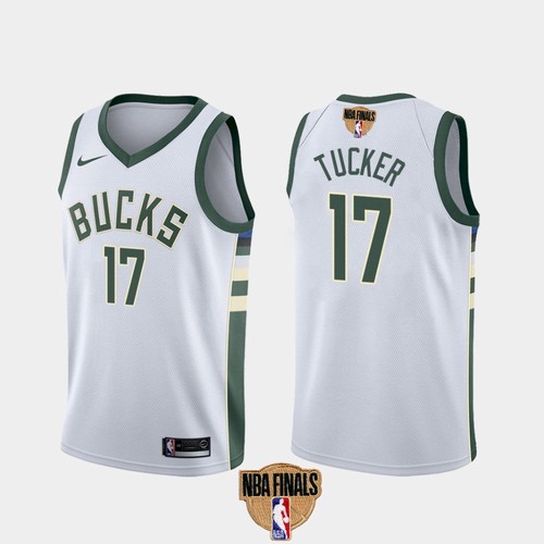 Men's Milwaukee Bucks #17 P.J. Tucker 2021 NBA Finals White Association Edition Stitched NBA Jersey