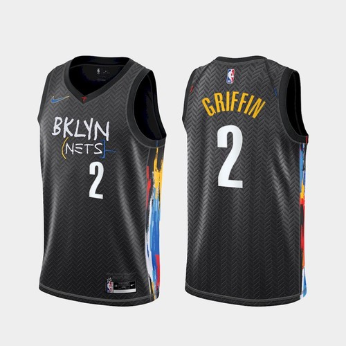 Men's Brooklyn Nets #2 Blake Griffin 2020 Black City Edition Stitched NBA Jersey