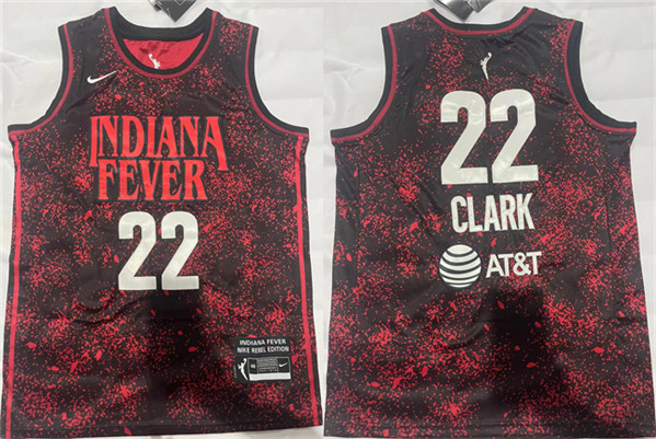 Men's Indiana Fever #22 Caitlin Clark Red/Black Stitched Jersey