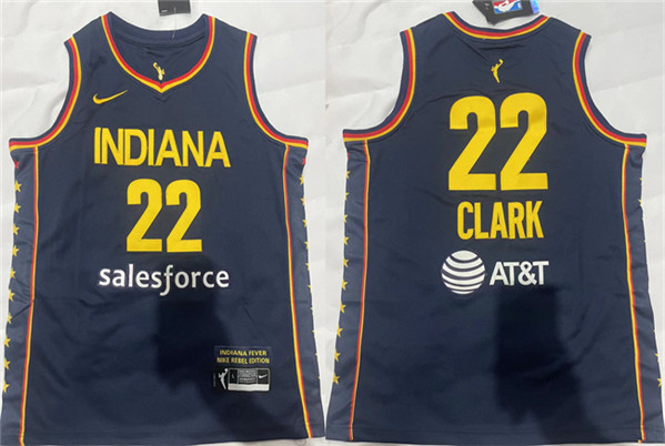 Men's Indiana Fever #22 Caitlin Clark Navy Stitched Jersey