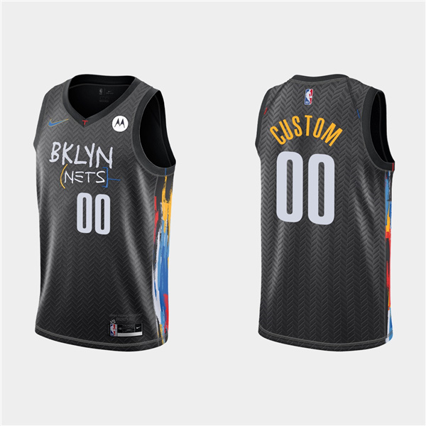 Brooklyn Nets Customized Black City Edition 2020-21 Honor Basquiat Stitched NBA Jersey