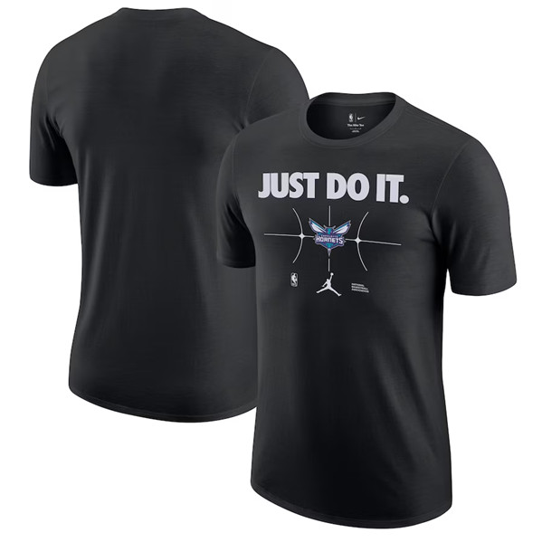 Men's Charlotte Hornets Black Just Do It T-Shirt